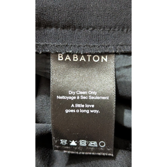 Aritzia Babaton sz 4 Conan Pants black cream stripe on sides ankle crop 0489 - Picture 8 of 9